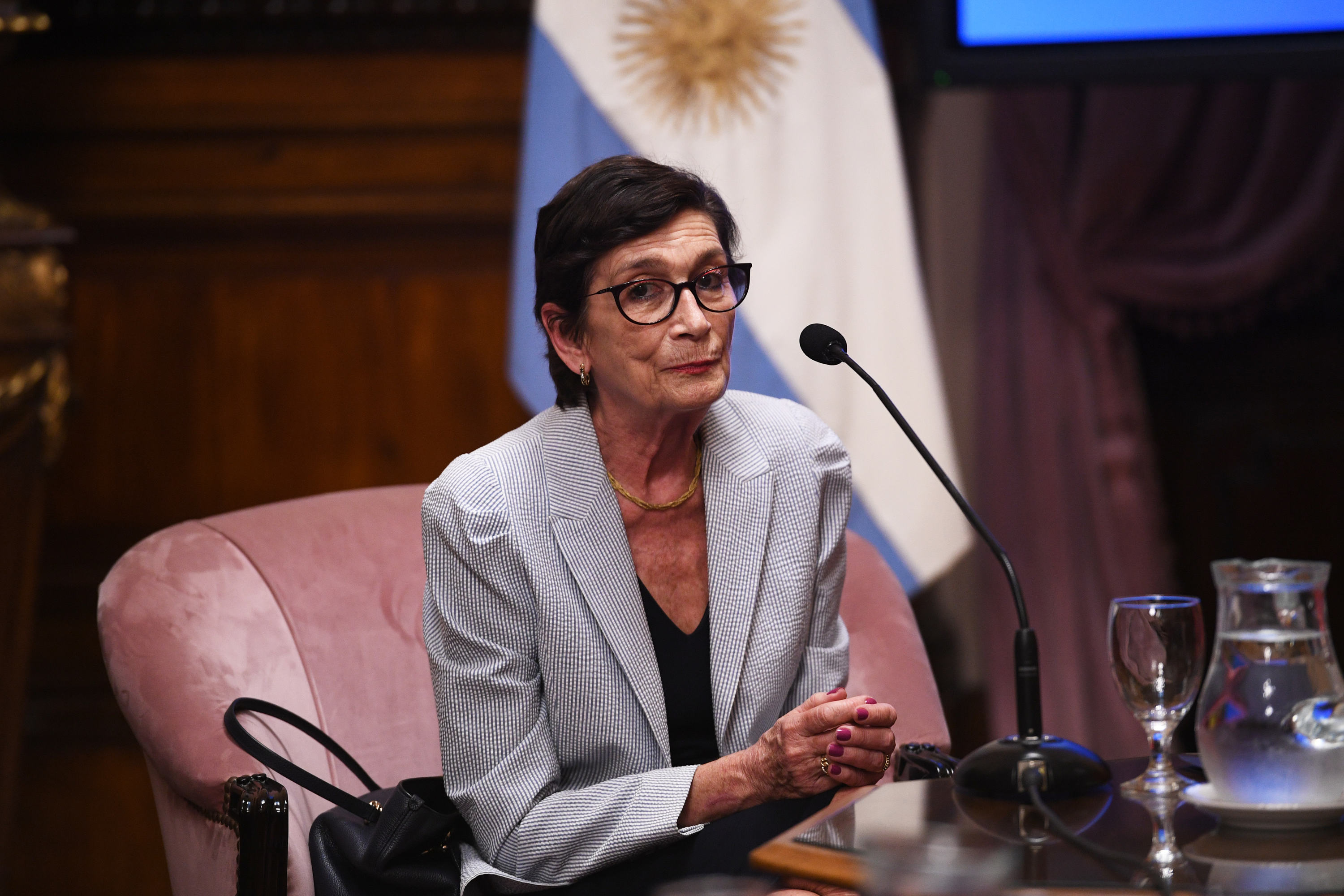 La presidente del Senado, Victoria Villarruel, se 
