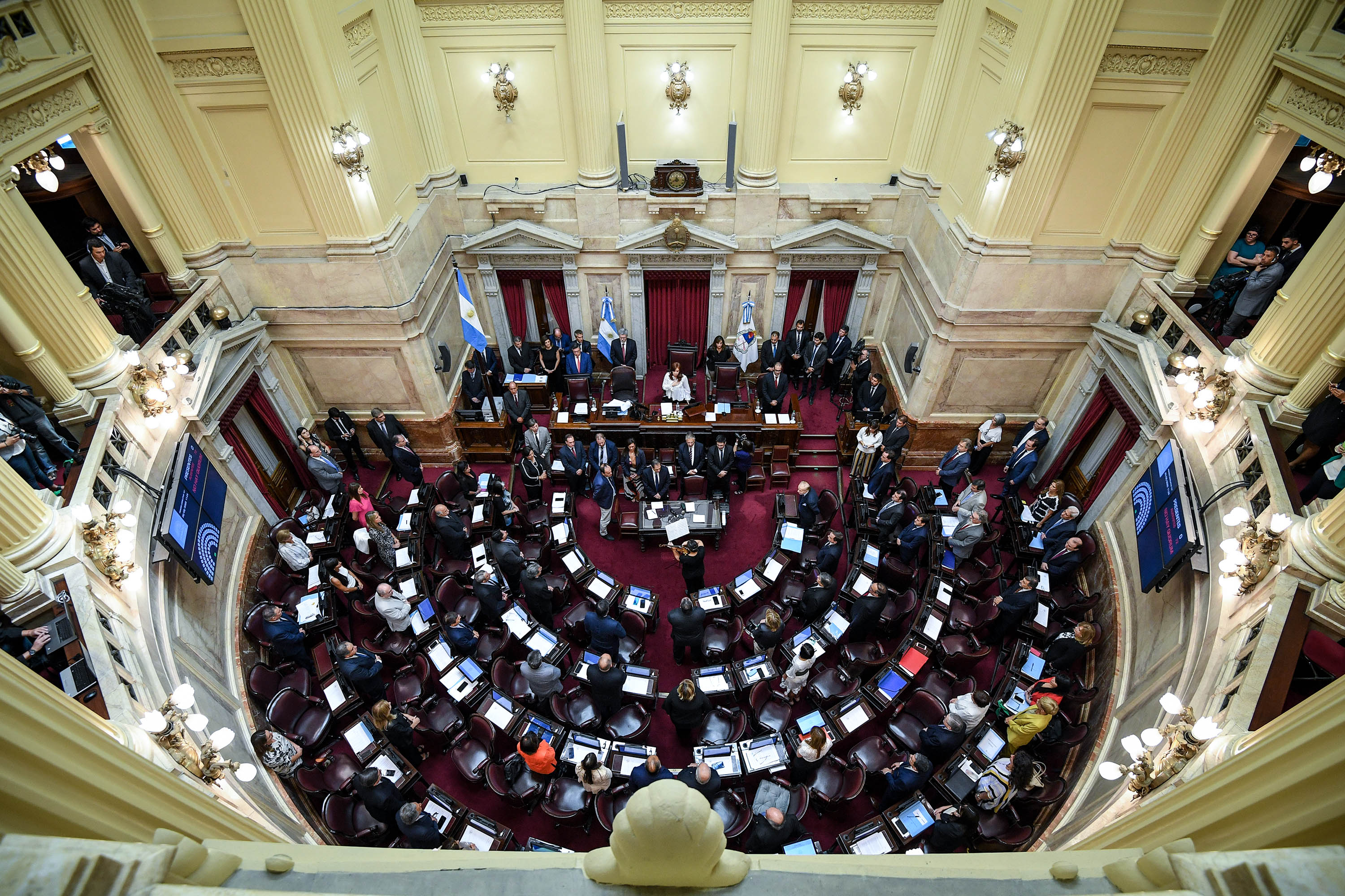Sesión del Senado de la Nación donde se votaron lo